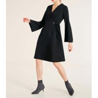 Designer-Wickelkleid, schwarz