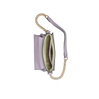 Kettenhenkel-Tasche m. Metallemblem,  flieder