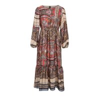 Satin-Maxikleid, bunt