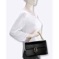 Handtasche m. Schmuckschließe, schwarz
