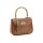 Bag with bamboo handle, cognac