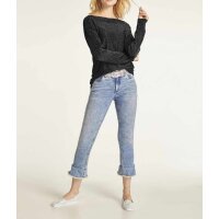 Fine knit sweater, black-silver