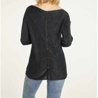 Fine knit sweater, black-silver