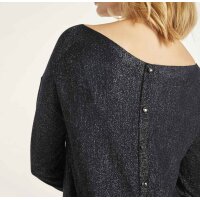 Fine knit sweater, black-silver