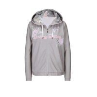 Sweat jacket, light taupe - patterned