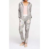 Sweat jacket, light taupe - patterned