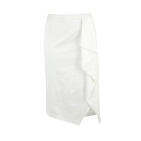 Satin skirt with flounces, offwhite