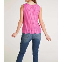 Designer-Blusentop m. Ausbrennermuster, pink