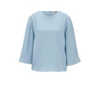 Bluse m. Perlen, bleu