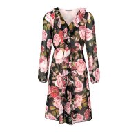 Designer-Chiffon-Druckkleid, bunt