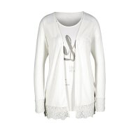 Twinset with lace, offwhite
