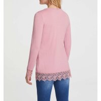 Designer-Twinset m. Spitze, rosé