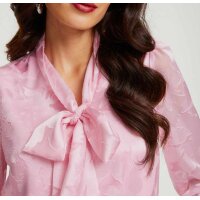 Designer-Chiffon-Ausbrennerbluse, softrosé