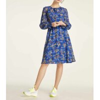 Druckkleid, blau-bunt