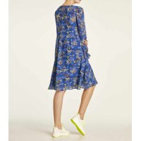 Druckkleid, blau-bunt