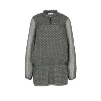 Druckbluse, moosgrün-silber