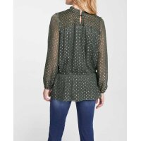 Druckbluse, moosgrün-silber