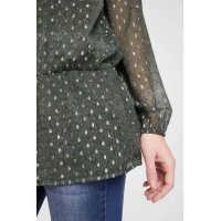 Druckbluse, moosgrün-silber