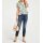 Designer-Volant-Druckbluse, türkis-ecru