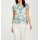 Designer-Volant-Druckbluse, türkis-ecru