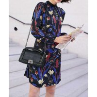 Druckkleid, schwarz-bunt