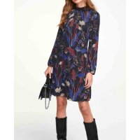 Druckkleid, schwarz-bunt
