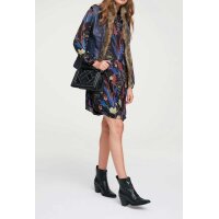 Druckkleid, schwarz-bunt