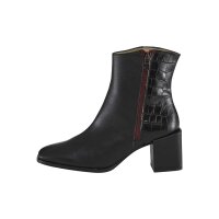 Rindnappaleder-Stiefelette, schwarz