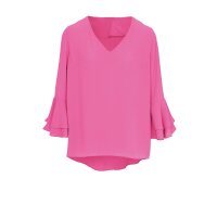 Designer-Bluse m. Volants, himbeere