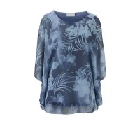 Designer-Druckbluse, rauchblau