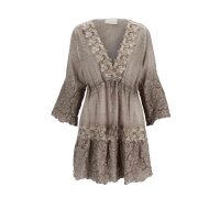 Tunic with lace trim, taupe