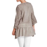 Tunic with lace trim, taupe