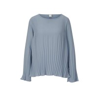 Plissee-Chiffonbluse, blaugrau