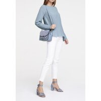 Plissee-Chiffonbluse, blaugrau