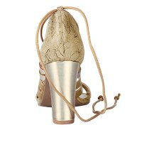 Leather sandal, taupe-gold coloured