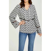 Print blouse, black-white