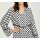 Print blouse, black-white