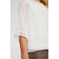 Designer-Bluse m.Top und Spitze, champagner