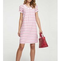 Leinenkleid, himbeere-weiß