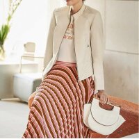 Designer-Lammnappalederjacke, creme