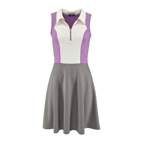 Marken-Kleid, grau-flieder-ecru