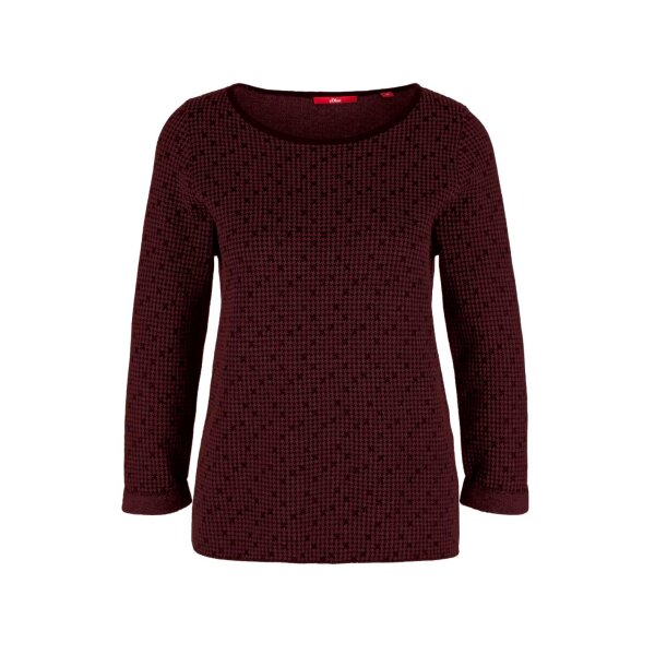 Marken-Pullover, bordeaux-marine