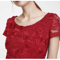 Kleid m. Spitze, rot