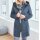 Designer-Wolljacke m.Kapuze, bleu-graphit