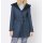 Designer-Wolljacke m.Kapuze, bleu-graphit