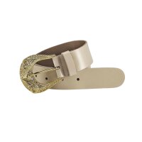 Ledergürtel, beige-gold