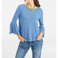 Sweater with flounces, blue