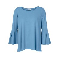 Sweater with flounces, blue