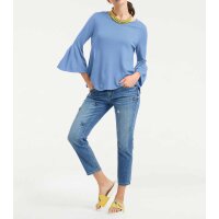 Designer-Pullover m. Volants, blau