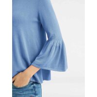 Designer-Pullover m. Volants, blau